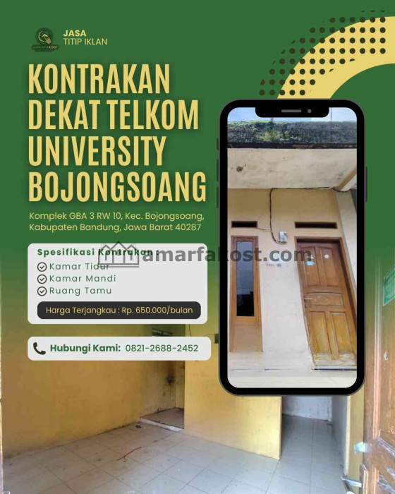 KONTRAKAN DEKAT TELKOM UNIVERSITY BOJONGSOANG