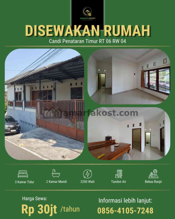 Disewakan rumah di candi penataran timur