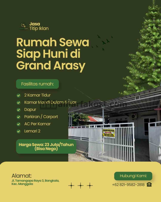 Rumah Sewa Siap Huni di Grand Arasy