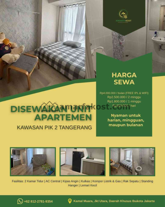 Disewakan Unit Apartemen Kawasan PIK 2 Tangerang