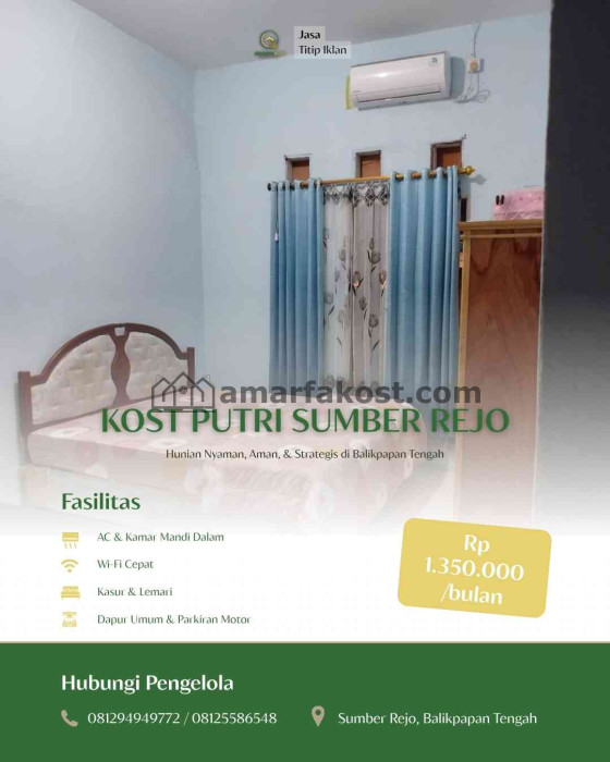 Kost Putri Sumber Rejo, Balikpapan Tengah