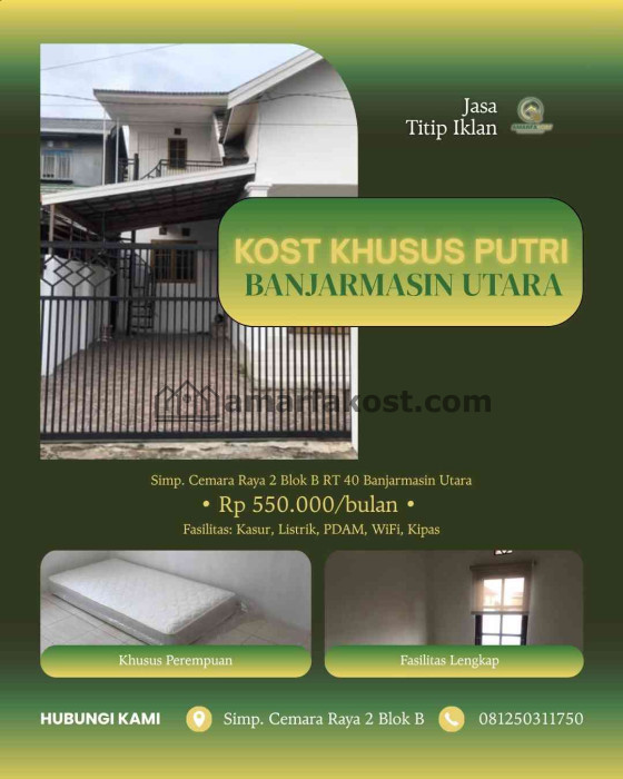 Kost Khusus putri BANJARMASIN UTARA