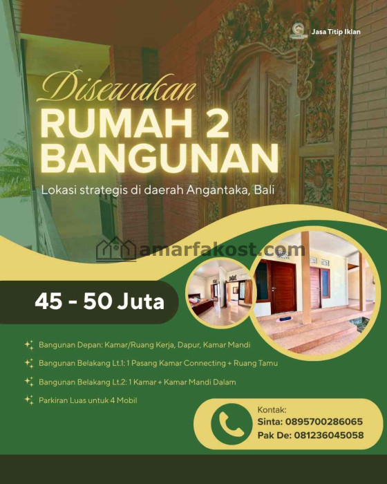 DISEWAKAN Rumah dengan 2 Bangunan - foto 10
