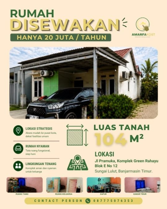 Rumah Di Sewakan di Tengah Kota Banjarmasin. - foto 1