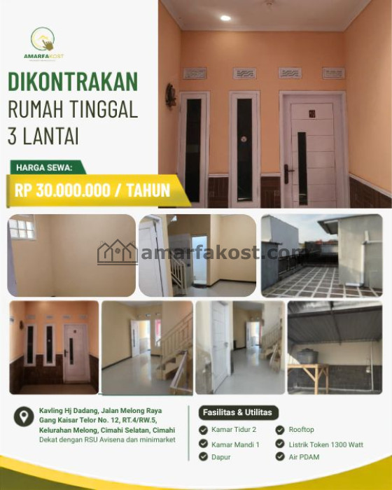 DIKONTRAKAN RUMAH TINGGAL 3 LANTAI Melong, Cimahi Selatan