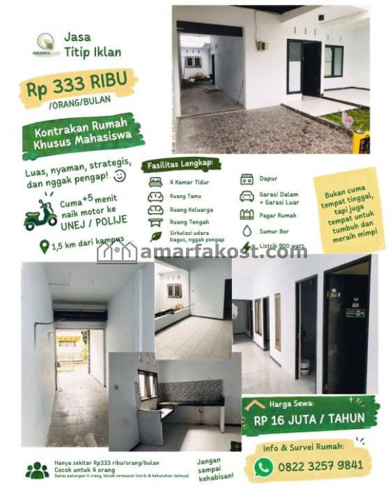  KONTRAKAN LUAS, COCOK BUAT PATUNGAN!