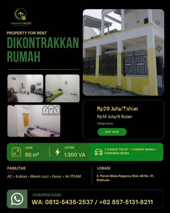 Dikontrakkan Rumah di Perum Mulia Regency