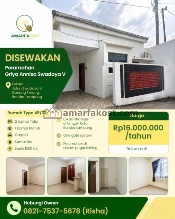 Disewakan Perumahan Griya Annisa Swadaya V