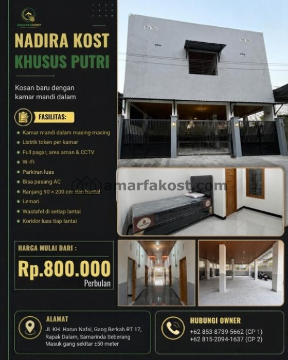 Nadira Kost Khusus PUTRI Rapak Dalam Samarinda Seberang